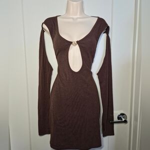 PrettyLittleThing Chocolate Long Sleeve Top